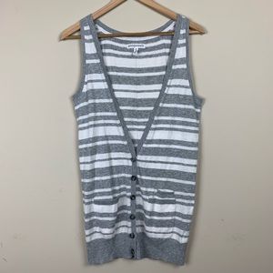Aeropostale Striped Sleeveless Cardigan Medium